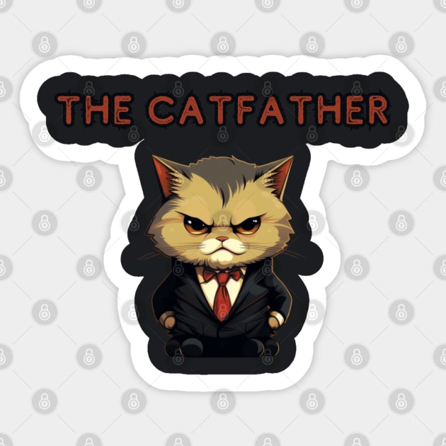 THE CATFATHER, minimalistic Sticker by Pattyld